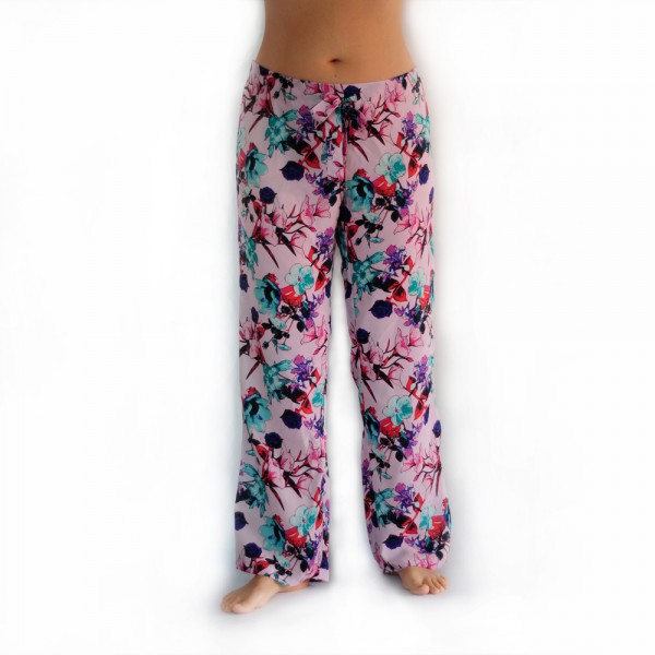 Floral Silk Pajama Pants