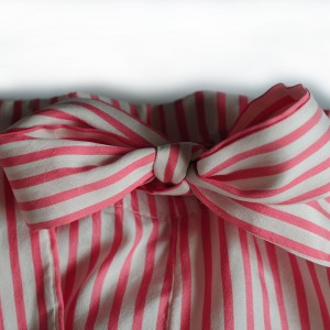Striped silk pajama pants detail